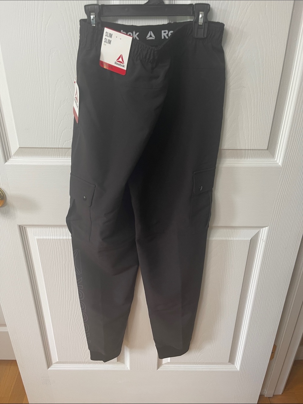 Reebok Men's Black Slim Cargo Joggers